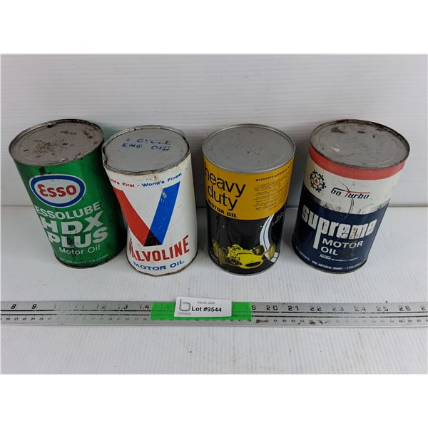 Assorted Vintage Motor Oil Cans - Empty & Sealed, Cannot Ship Full Cans