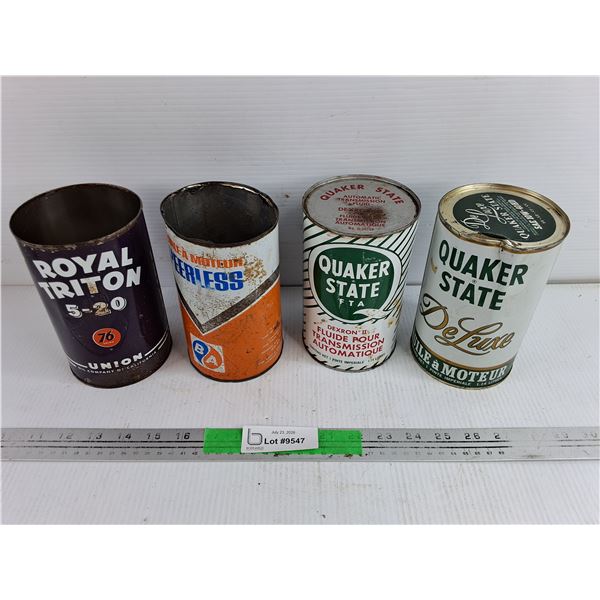 Quaker State ATF & Motor Oil Cans - Sealed, Vintage Motor Oil Cans, Empty