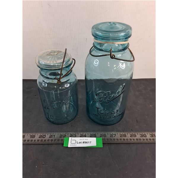 Vintage Ball Blue Glass Sealers
