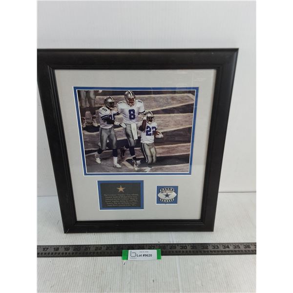 Framed Dallas Cowboys "Triplets" Memorabilia - 15" x 17"
