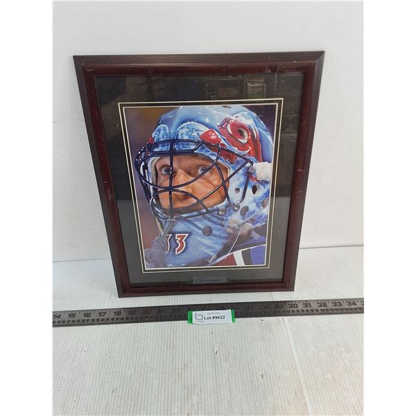 Framed 13" x 16" Picture of Colorado Avalanche Goalie Patrick Roy