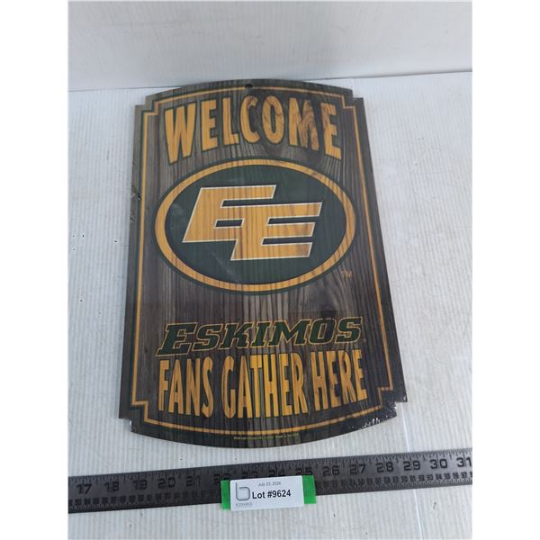 NOS CFL Edmonton Eskimos Welcome Sign - 11" x 17"