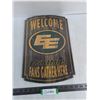 Image 1 : NOS CFL Edmonton Eskimos Welcome Sign - 11" x 17"