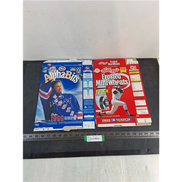 (2) Promotional Cereal Boxes Featuring Wayne Gretzky & Reggie Jackson