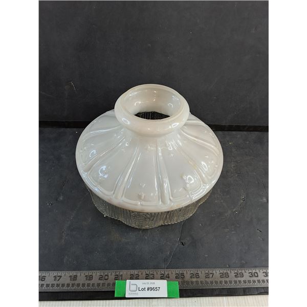Vintage Milk Glass Light Fixture - 11"