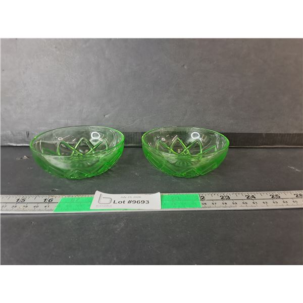 (2) Uranium Sherbet Bowls