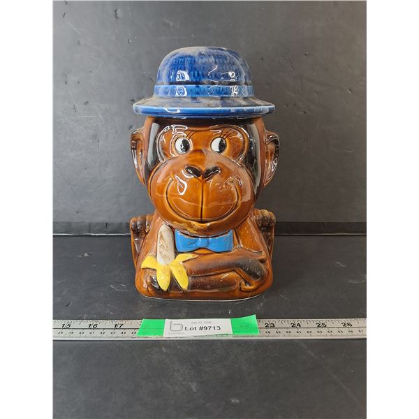 Ceramic Monkey Cookie Jar from Japan - 11"