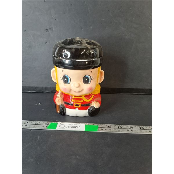 Soldier Ceramic Cookie Jar 8"