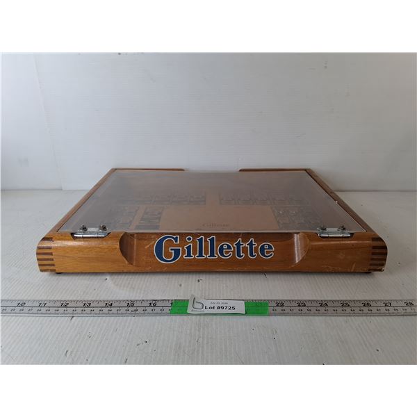 Vintage Gillette Display Case 17.5" x 13.5" x 2"