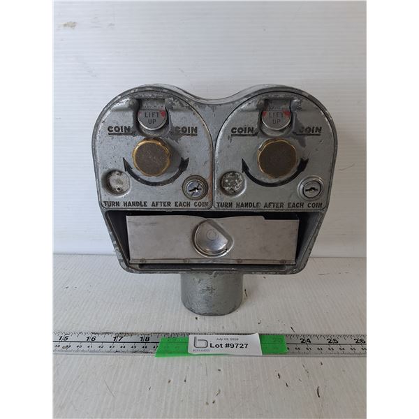 Vintage Double Headed Parking Meter 9" Tall- Can't Ship