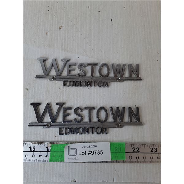 (2) Westown Edmonton Emblems 6.75"