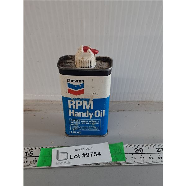 Chevron RPM Handy Oil 1/3 Full- Can't Ship