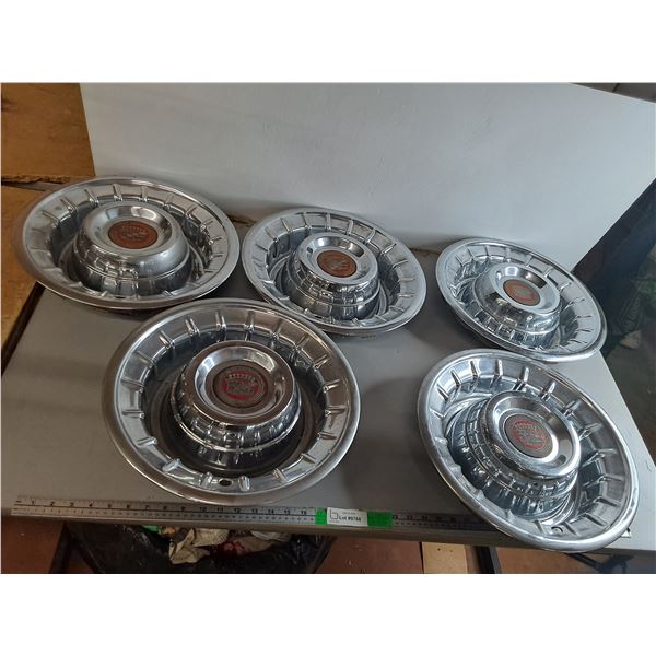 (5) 1956 Cadillac Hubcaps Approx. 16" Outer Diameter