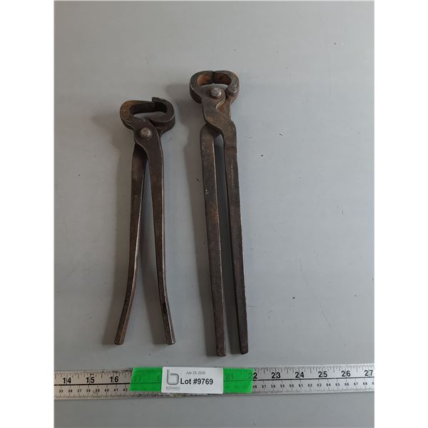Antique Horseshoe Pullers & Nippers Up to 14"