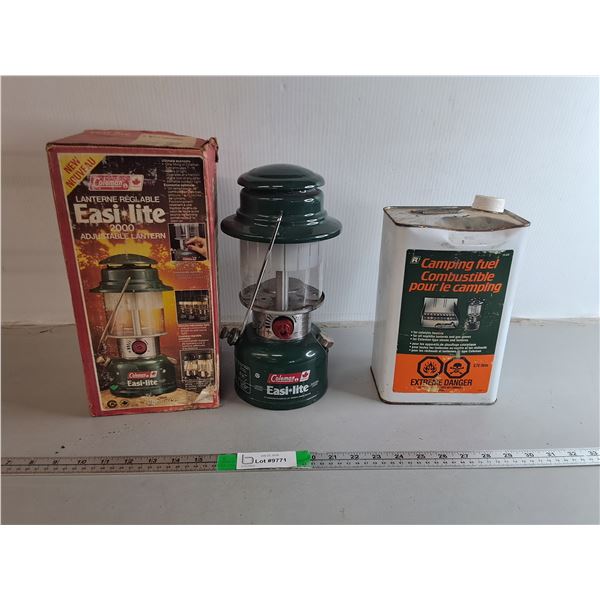 Coleman Easy-Lite Lantern (Dated 1/85) & Camping Fuel- Appears Full, Cannot Ship