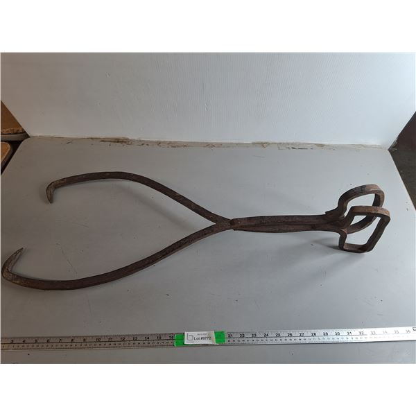 Vintage Cast Iron Ice Block Tongs 35.5"- Can't Ship
