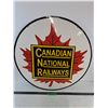 Image 1 : # Vintage Metal Double-Sided "Canadian National Railways" Sign - 30" Diameter