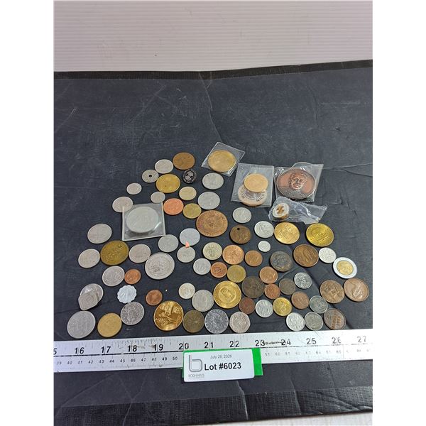 Assorted Coin and Token Collection