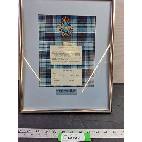 "Thank You" Frame for Participation in 66th Birthday of Royal Canadian Air Force