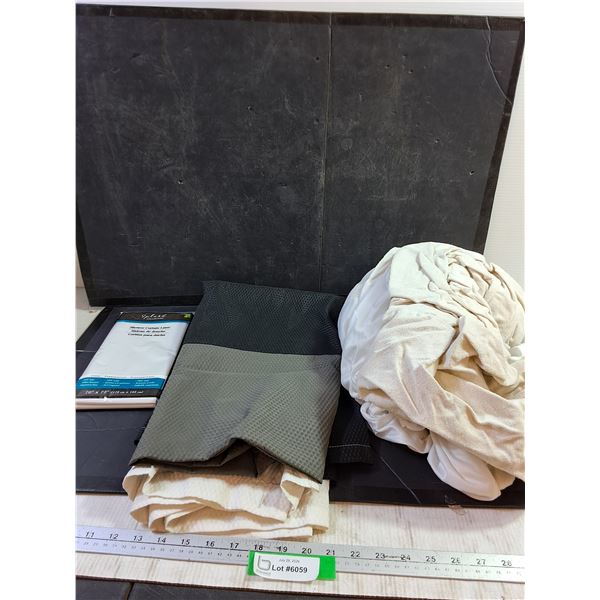 Shower Curtain (6' x 6'), Shower Liner, King Size Mattress Cover