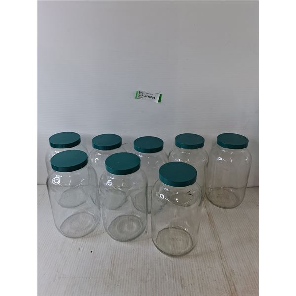Box of (8) Glass Storage Jars with Lids