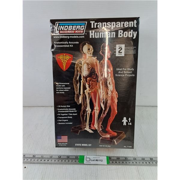 (1) NIB  Sealed Lindberg 1:6 Scale Transparent Human Body Model Kit