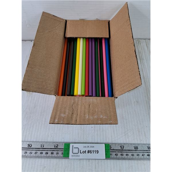 MiniMakers Box of 110 Multi-Colored Glue Sticks-box opened for pictures