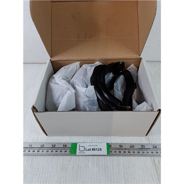 (12) New Black Full Coverage Breathable Safety Goggles