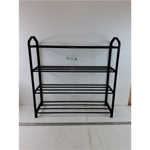 Small Plastic 4-Shelf Black Bookcase/Shoerack