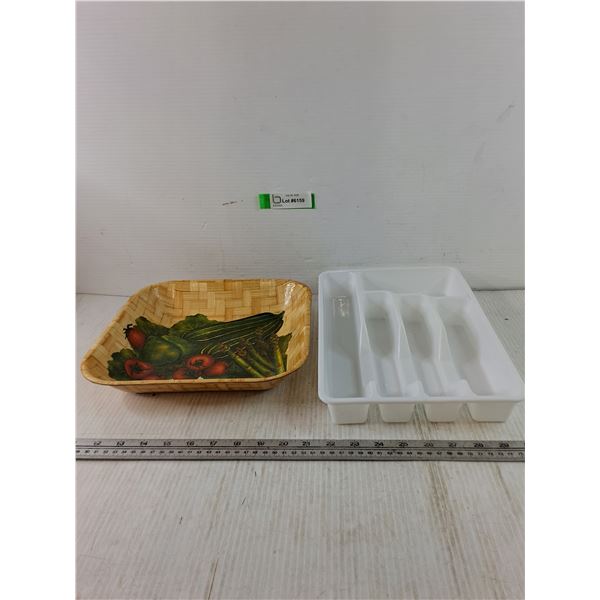 Utensil Holder and Basketry Serving Tray