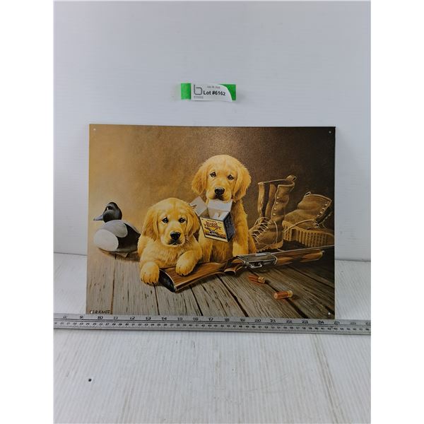 Hunting Sign With Puppies by LR Kaatz