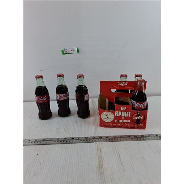 (6) Coca Cola Bottles Coca Cola Classic The Spirit of Refeshment Pan American Games 1999