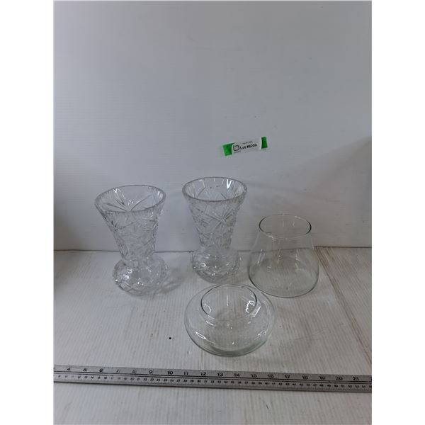 (3) Glass Vases