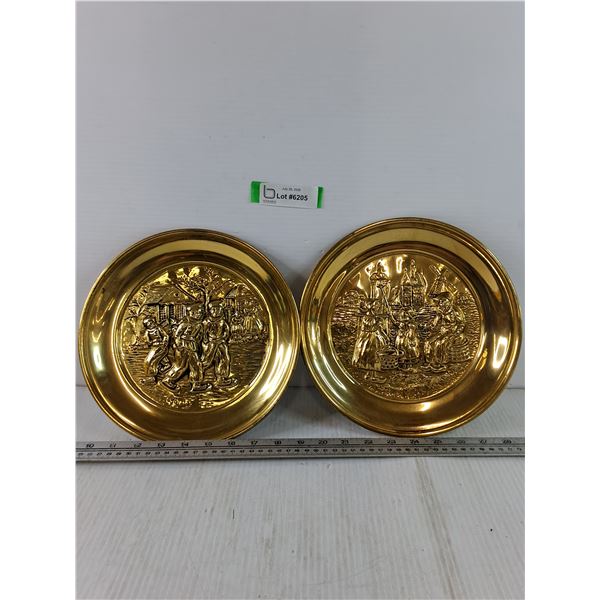 (2) Metal Peerage Commemorative Plates