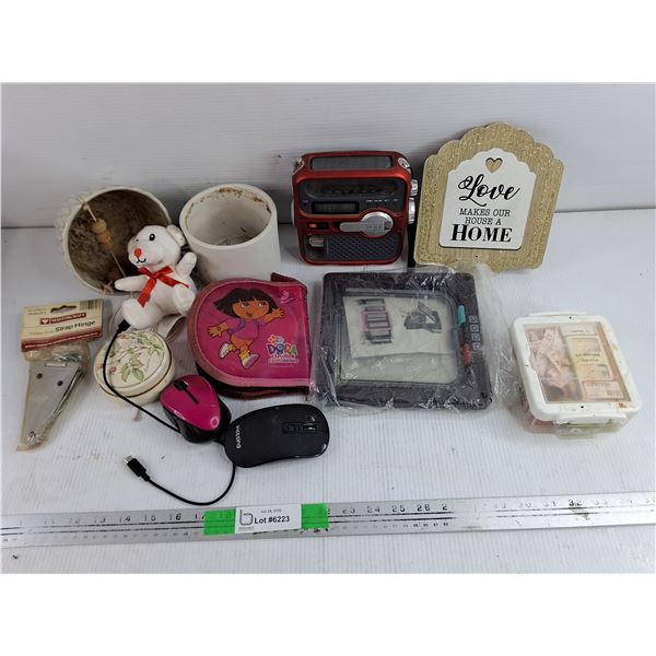 Portable Radio, CD Case, Computer Mouses, Strap Hinge, Ceramic Planter, Misc