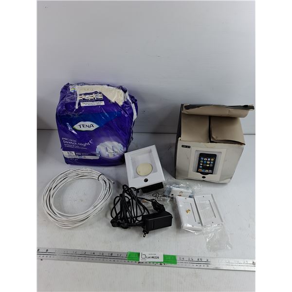 Apple Charging Station - As Is, Tena Stretch Briefs - Size L/ XL