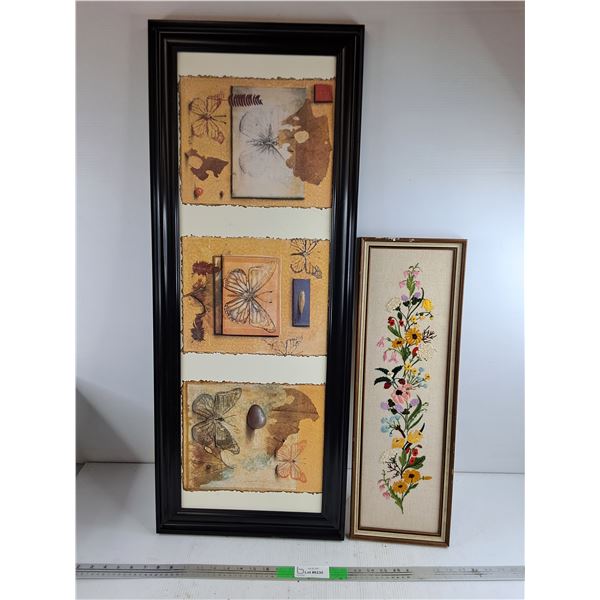 Framed Wall Art Print & Embroidery Wall Art - PICKUP ONLY 40" X 16", 25" X 8"