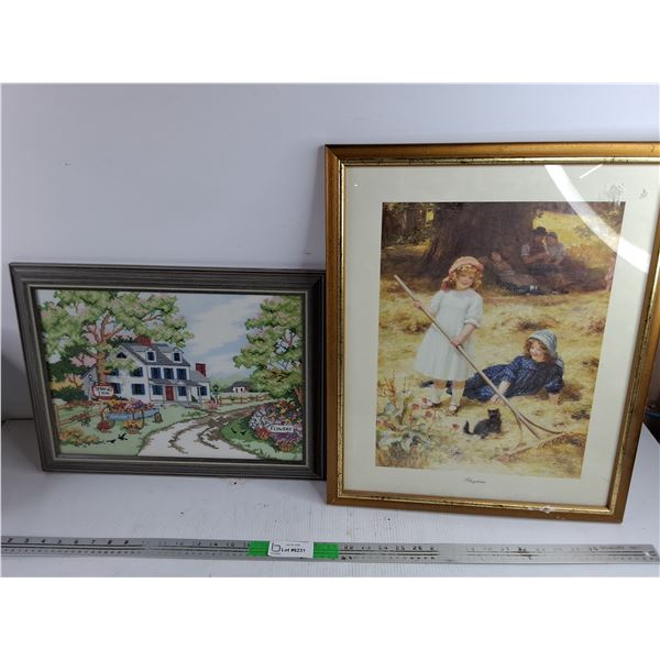 Framed Embroidery Wall Art & Framed Wall Art Print 19" x 15" , 22" x 18"