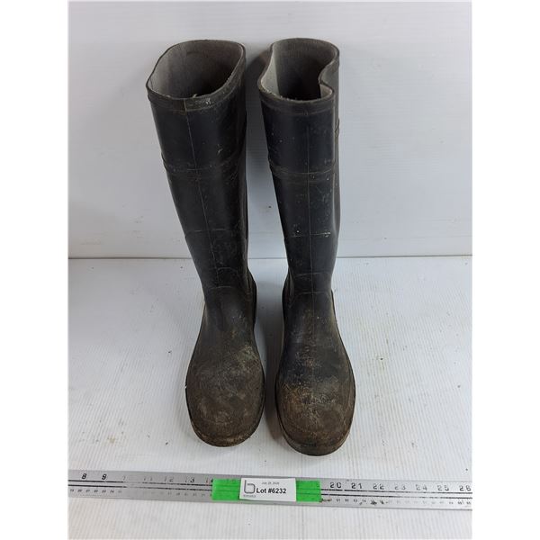 Steel Toe Rubber Boots - Size 10
