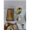 Image 2 : Souvenir Spoons, Serving Platter, 1985 Celica Key, Mini Vase, Misc