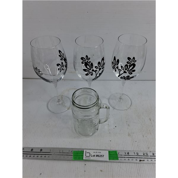 Wine Glasses & Jar Mug