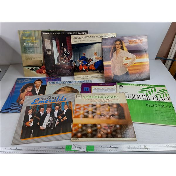 Assorted Vinyl Records - Charly McClain, Jim Reeves, Emeralds, Misc