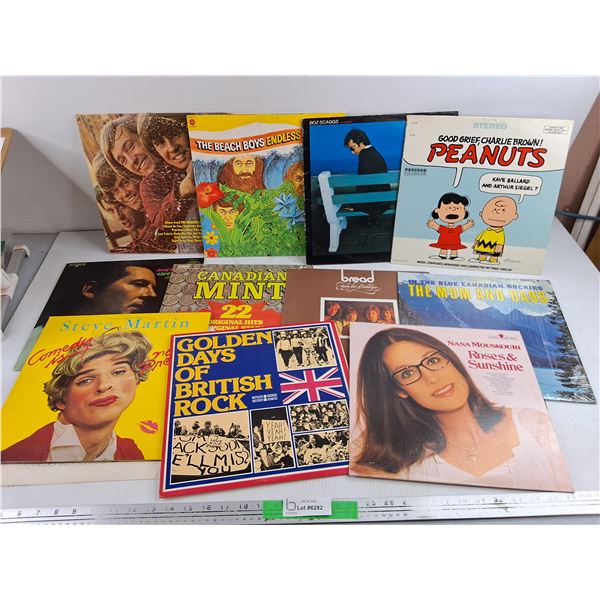 Assorted Vinyl Records -Steve Martin, Nana Mouskouri, The Beach Boys, Misc