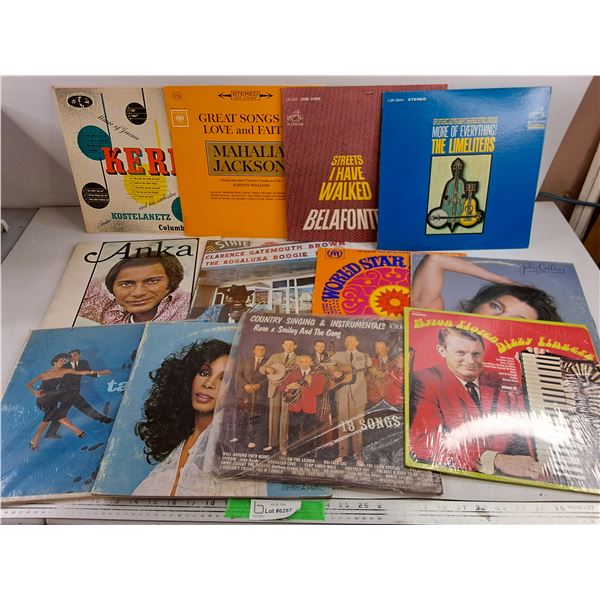 Assorted Vinyl Records - Anka, Reno & Smiley and the Gang, Belafonte