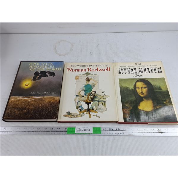 Assorted Books - Norman Rockwell, Louvre Museum, Folk Tales & Fables of the World