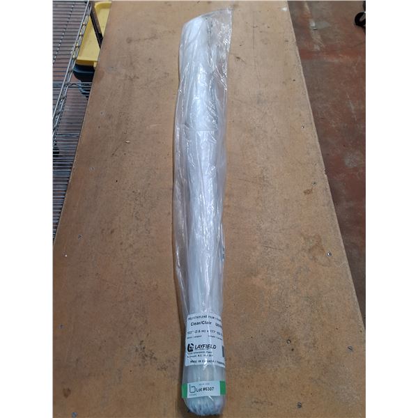 * Partial 52" Length Roll of Layfield Clear Polyethylene Film - Cannot Ship