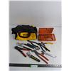 Image 1 : Dewalt Tool Bag w/Assorted Wrenches, Snips, Wire Cutters, Screwdriver Set