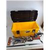 Image 1 : 26x14x14" Tool Box w/Assorted Wrenches, Working Stanley Sander, NIB Olfa Razor Blade Knife, Chisels