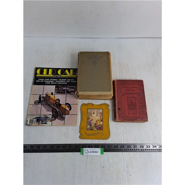Gone With The Wind - 1937, History of England - 1929, Old Car Magazine - 1977, Jesus Decor - 1949
