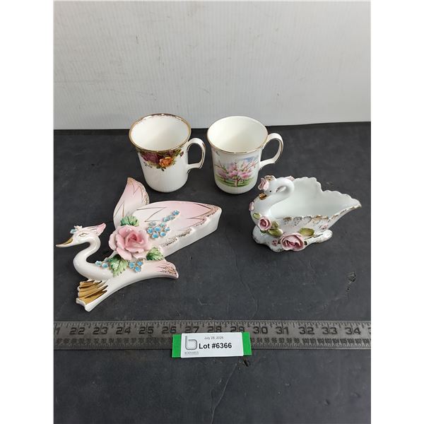 Royal Albert Mugs, Porcelain "Birds" Wall & Table Decor